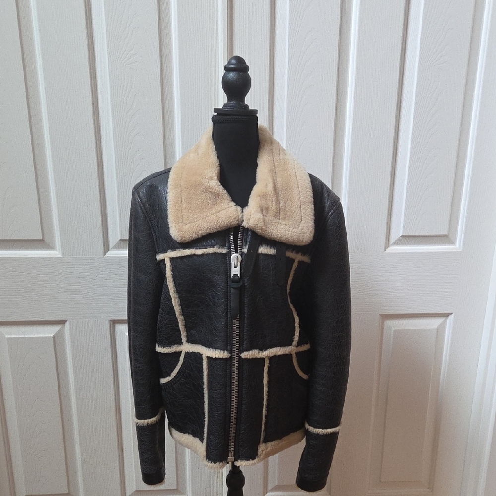 COACH 1941 Leather & Shearling Jacket-L